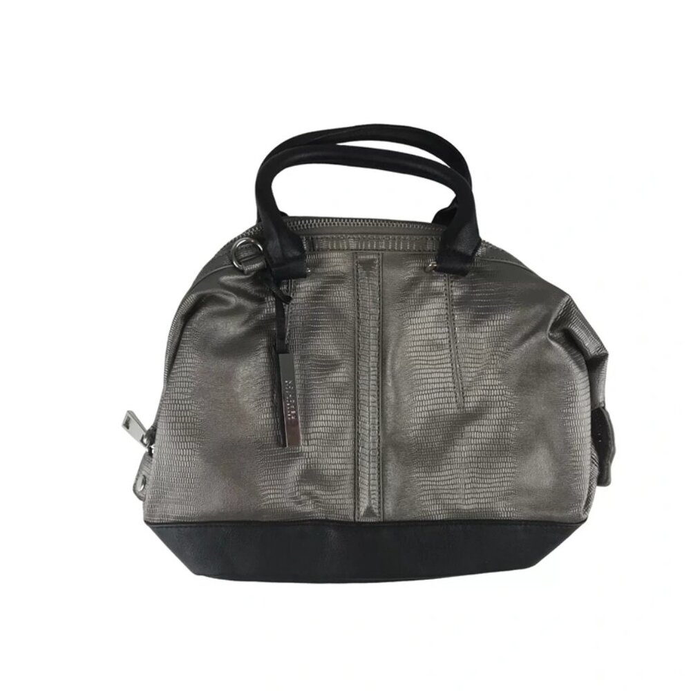 Kenneth Cole Reaction Womens Metallic Gray Handbag Inner Pocket Size‎ Medium